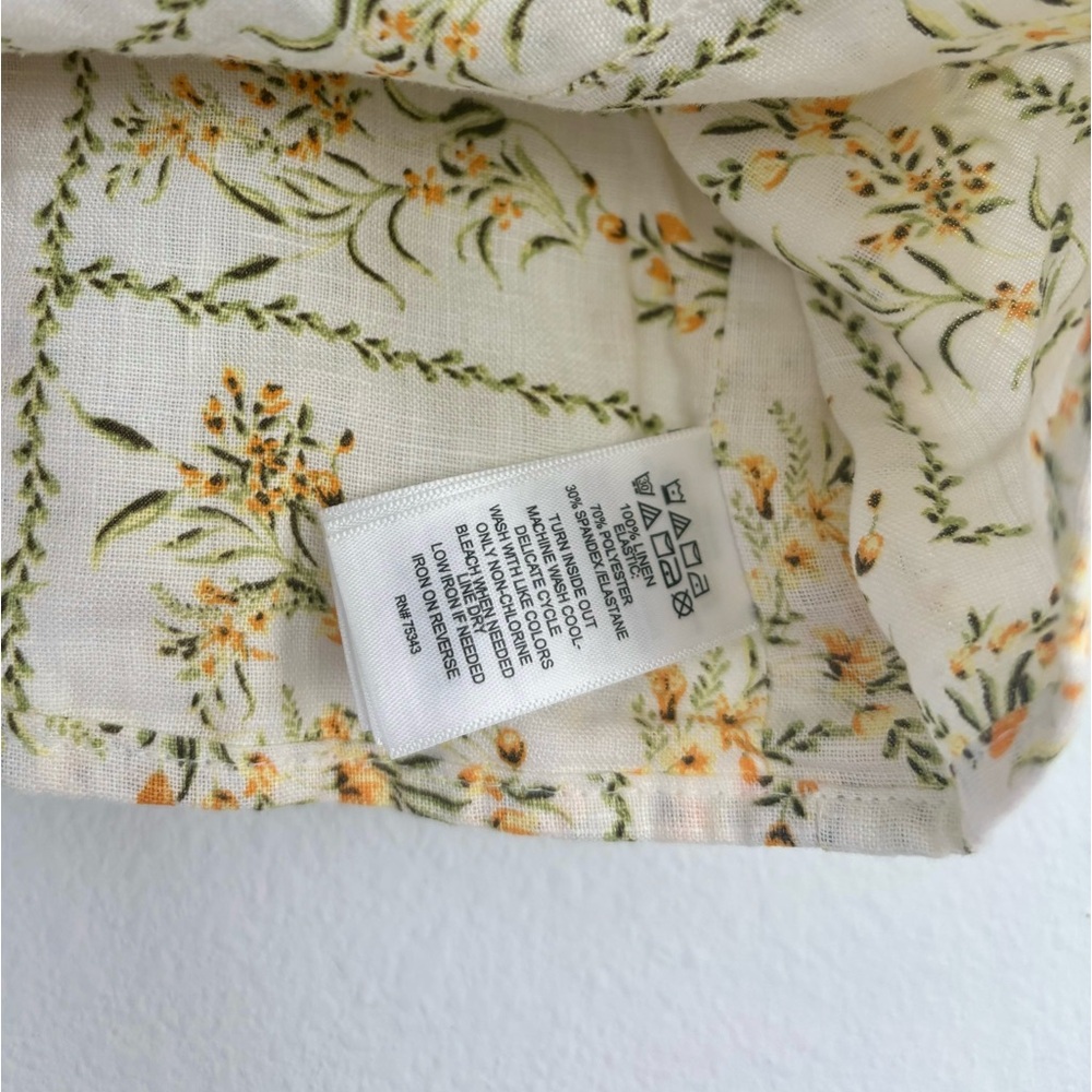 Joie NWT 100% linen floral print blouse Sz Medium - Picture 4 of 8